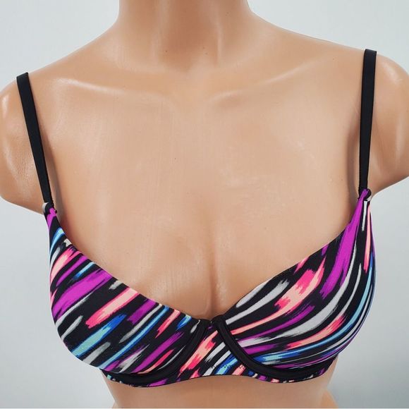 Victoria K Other - Victoria's Secret Pink Wear Everywhere Lightly Lined Black Multicolored Bra 32D